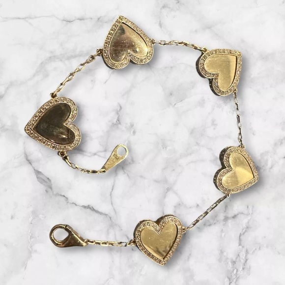 Made in Italy Gold and diamonds custom design 18 k solid gold NWT bracelet. - Picture 8 of 13